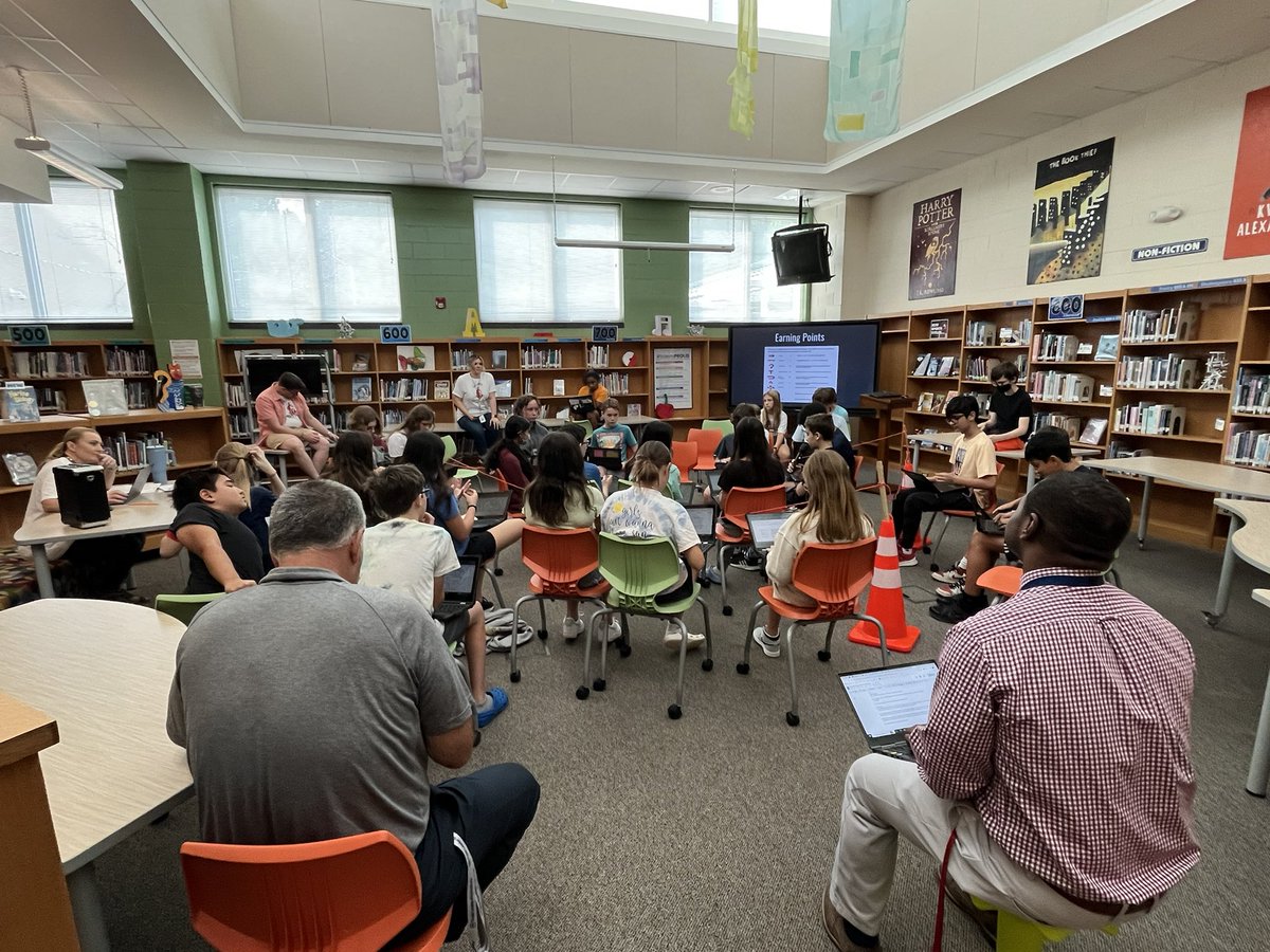 Really impressed with the 7-1 ELA Socratic Smack Down this morning! Students were able to support their claims with text evidence from the short story ‘The Veldt’ by Ray Bradbury. Great job to <a href="/mrsjhowland/">Jennifer Howland</a> and <a href="/bookswithbulkin/">Betsy Bulkin | 7th Grade ELA Teacher</a> in preparing students for the Smack Down. #SalemProud