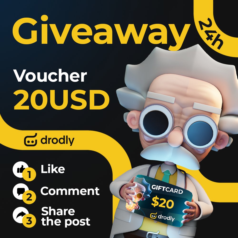 Drodly_Official's tweet photo. Dear Drodly People, it's giveaway time!

Rules are as simple as they can be:

🔹Like
🔹Comment
🔹Share

Reward: 20$ Voucher 🤑
Good luck! https://t.co/VSFGDv1f65