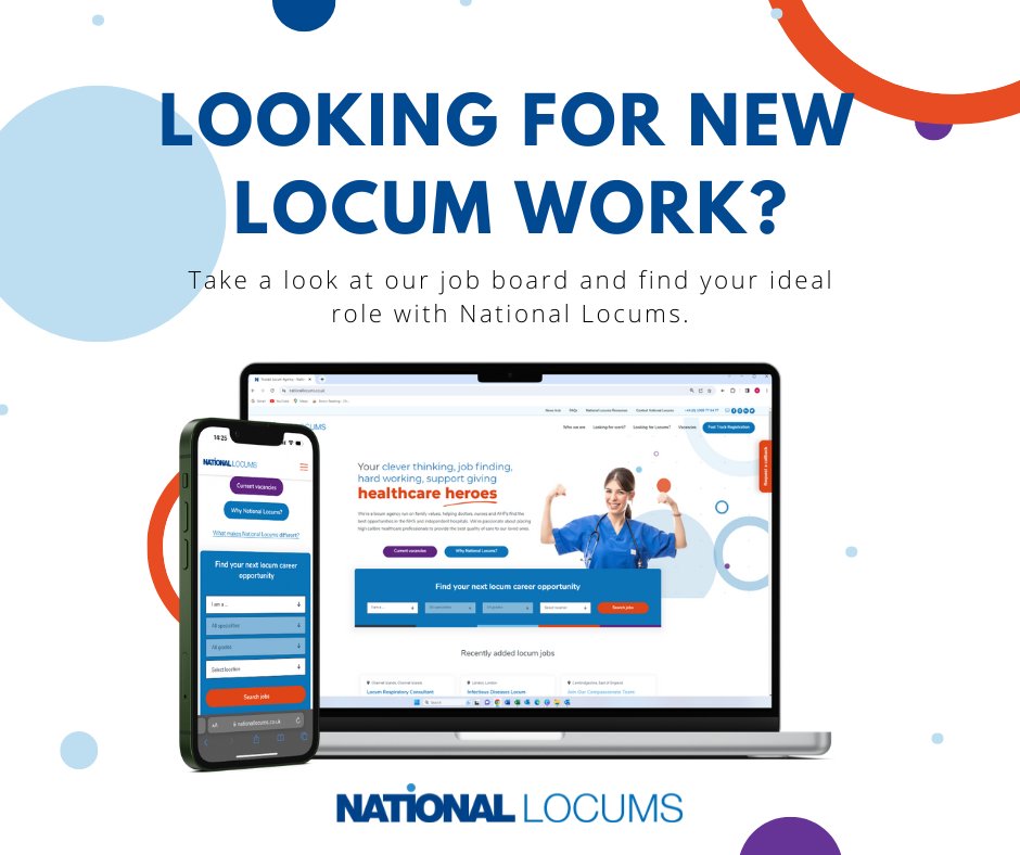 Are you a Locum looking for a new role? 🤔

Check out the latest jobs on our job board and start your journey with National Locums today 💙

ow.ly/a99L50PqP03

#Locum #LocumWork #LocumDoctor #LocumNurse #WereHiring #LocumTenens