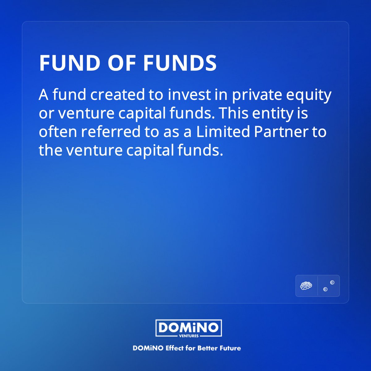 DominoVentures's tweet photo. A fund of funds (FoF) is a type of investment strategy where a fund invests in a portfolio of other funds rather than directly investing in individual securities like stocks or bonds. In other words, it's a fund that invests in other funds 💸#DOMiNODictionary #FundofFunds https://t.co/CefYi1Caq5