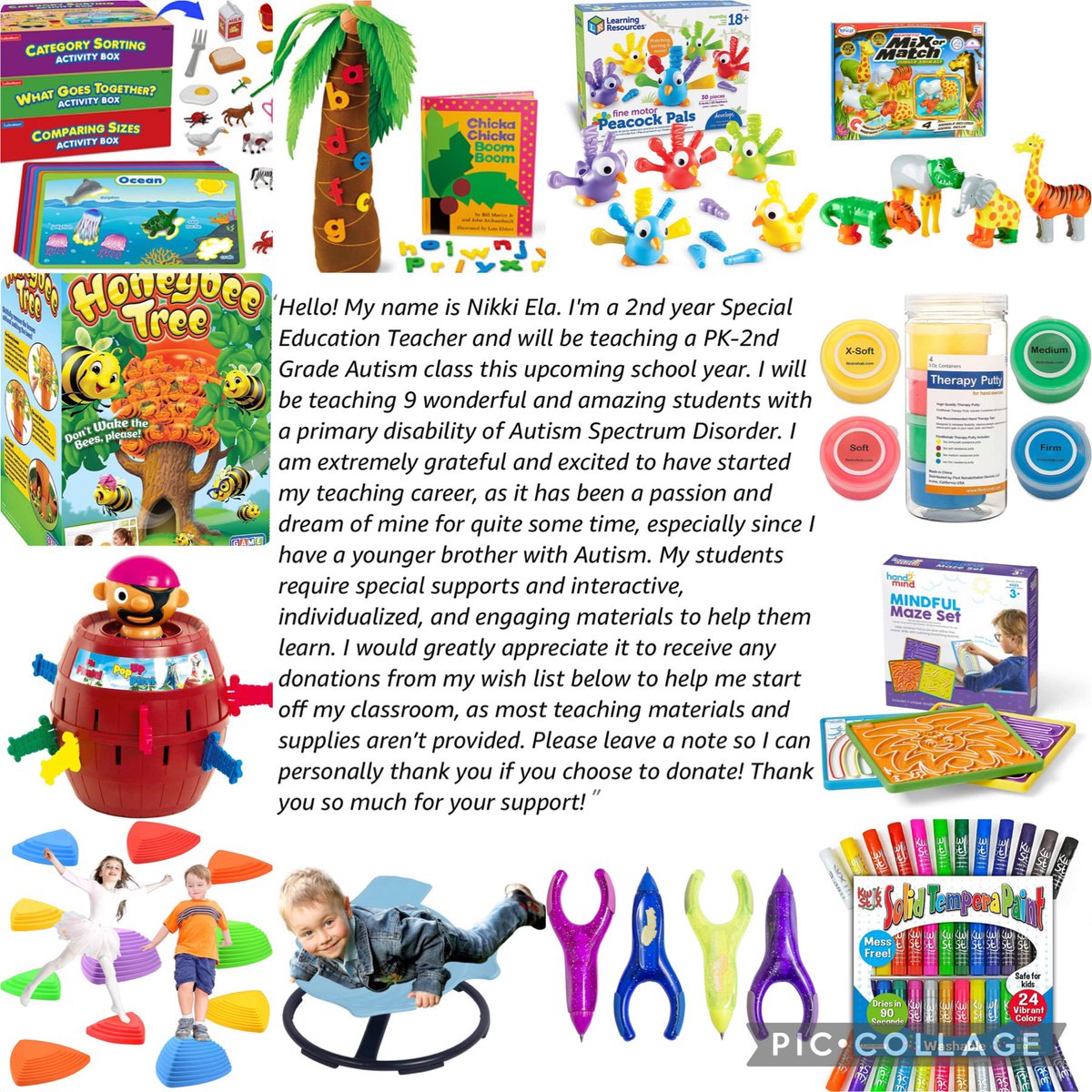 niknikteach's tweet photo. #TEACHERS! It’s the 3rd day of @JohnLegere clearing lists! 

Feel free to drop your list and please RT! 

I’ll be a 2nd year SpEd teacher and teaching a PK-2 Autism class! I’d REALLY appreciate any help towards my list!

Thank you! 🥳 #JohnClearMyList 

https://t.co/VS90Tr6CLa https://t.co/XCR0vz1Kuw