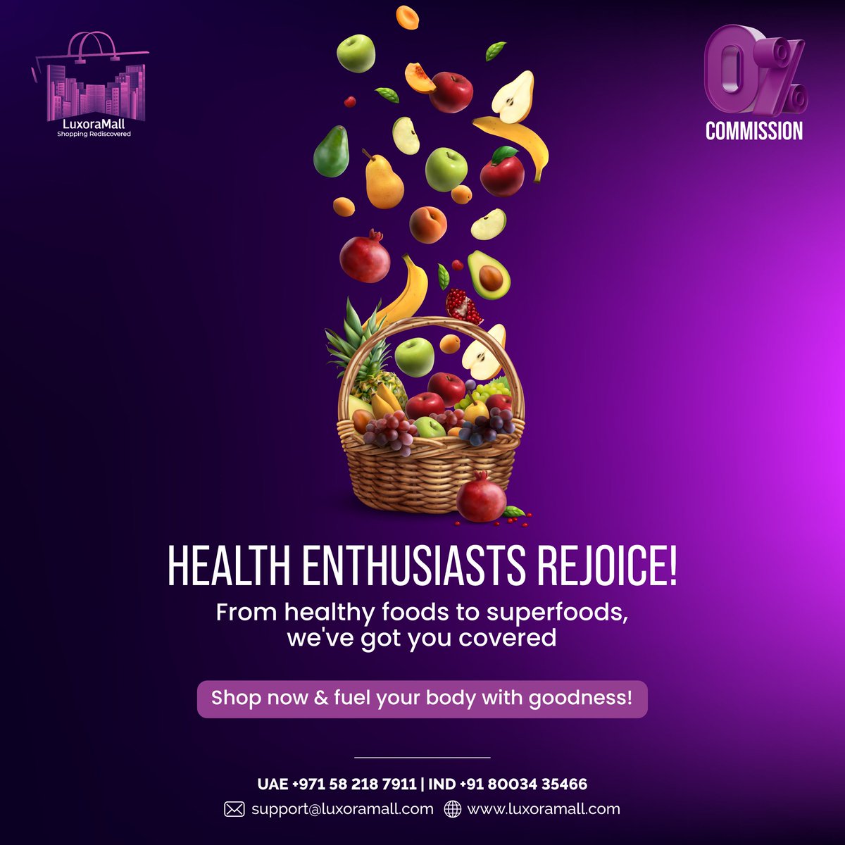 luxora_mall's tweet photo. Calling all health-conscious buyers! Luxora Mall is your ultimate destination for nutritious and organic foods.

Elevate your health journey with Luxora Mall's diverse selection of nutritious delights. Eat clean, feel great, and live your best life! 🍏💪
#Jailer #earthquake https://t.co/m61JsJU9em