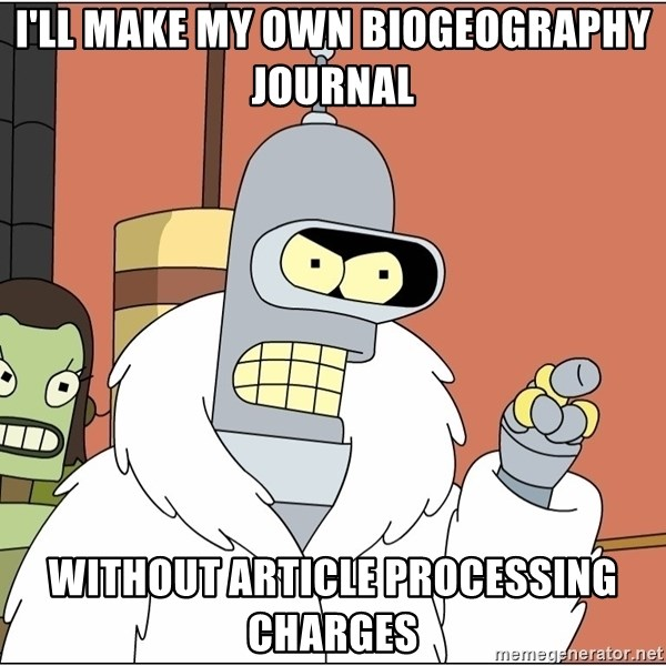 #AssociateEditors of <a href="/JBiogeography/">Biogeography.News</a>  ask <a href="/WileyGlobal/">Wiley</a> for #BetterPublishing conditions for all.