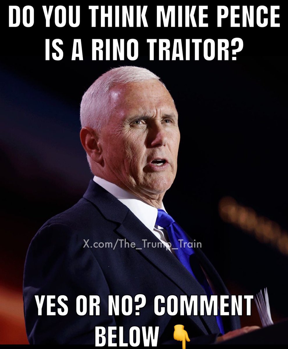Do you think Mike Pence is a RINO traitor that should drop out of the presidential race? YES or NO? Comment below 👇