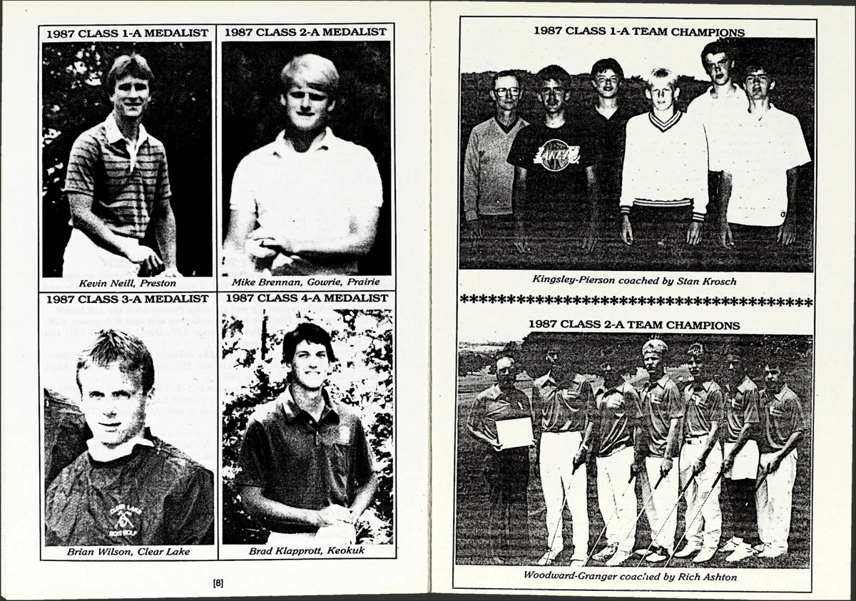 IHSAA's tweet photo. Our first #iahsgolf competition date is on Monday; let's throw it back to 1988! Here are our medalists for the state golf tournament. You can search many of the past IHSAA publications through this database. Happy searching! #AchieveUpdate
📜https://t.co/VqoJ73NiEH https://t.co/2iHlCc4dn8