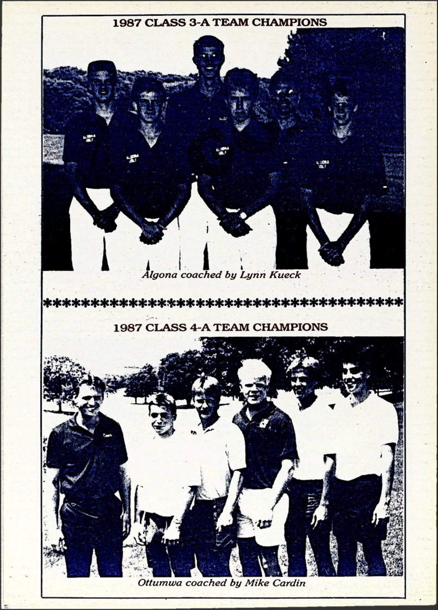 IHSAA's tweet photo. Our first #iahsgolf competition date is on Monday; let's throw it back to 1988! Here are our medalists for the state golf tournament. You can search many of the past IHSAA publications through this database. Happy searching! #AchieveUpdate
📜https://t.co/VqoJ73NiEH https://t.co/2iHlCc4dn8