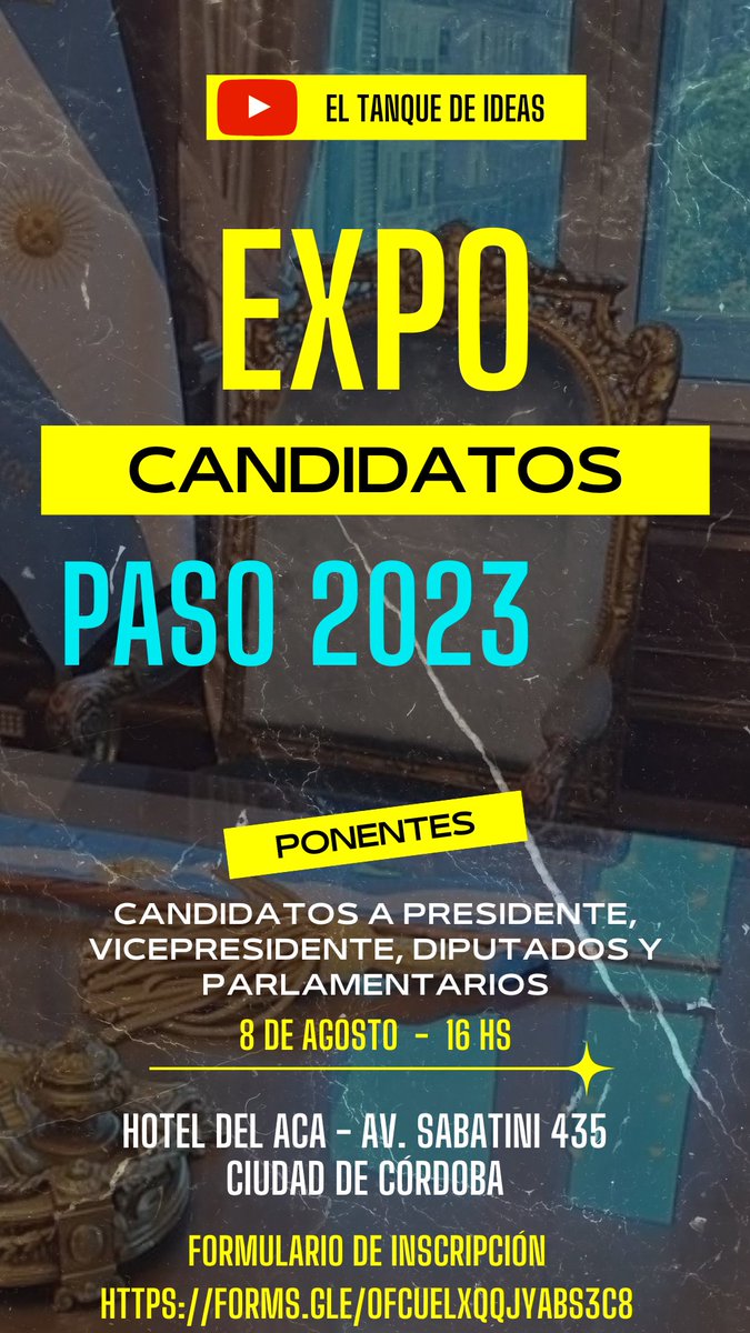 RodrguezHugo3's tweet photo. Expo Candidatos 2023
Hotel del Automóvil Club Argentino
Ciudad de Córdoba
8 de Agosto 16 hs https://t.co/c32zEXK1Zy