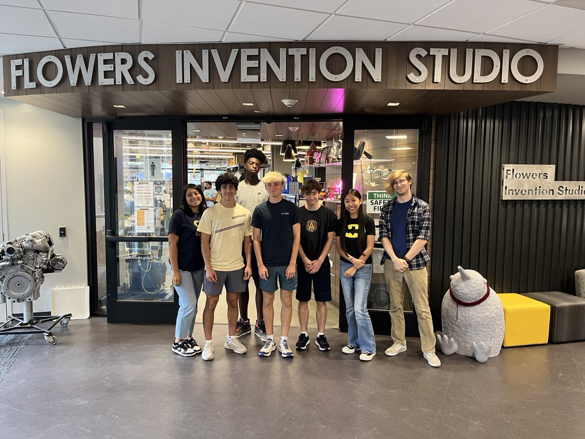 This summer, seven local high school students completed an internship with the Flowers Invention Studio. During the internship, they received training on tools and worked with student leadership on studio improvement projects focused on post-processing and recycling 3D prints.