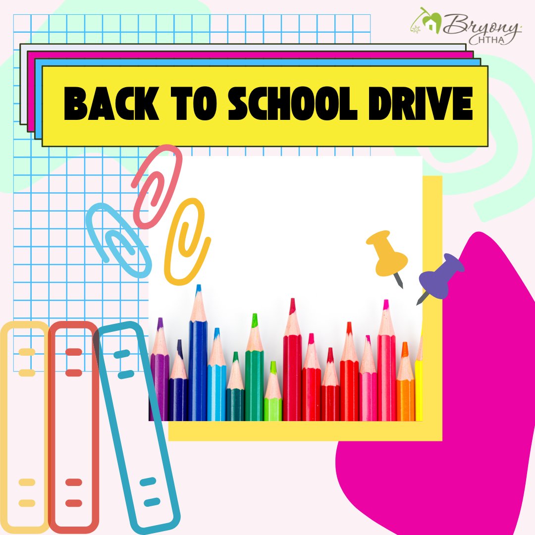 It is that time of year again! It's our Back to School Drive. We have an amazon shopping list. Here is the link if you are able to help get children at Bryony House ready for Back to School a.co/i0VJc33. Happy Shopping and Thank you for your support!
