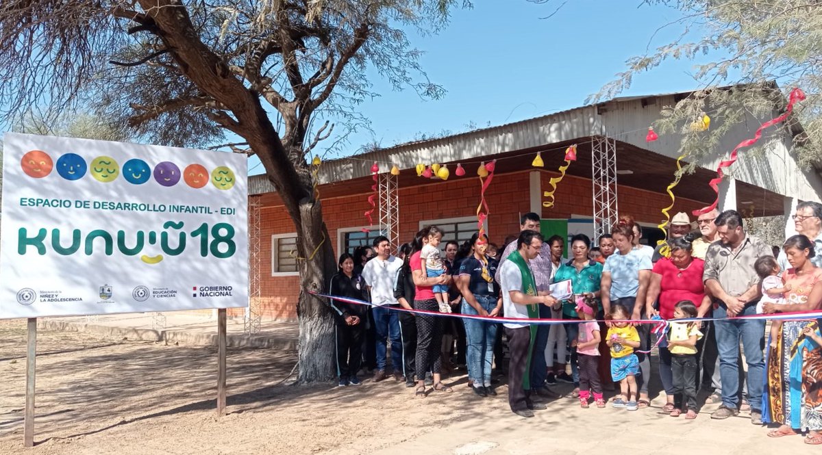 MINNAParaguay's tweet photo. #AHORA 
Se inicia el acto de inauguración del nuevo Espacio de Desarrollo Infantil - EDI @kunuugovpy 18 de la ciudad de Mariscal Estigarribia, departamento de Boquerón. https://t.co/fGf0fML5uI