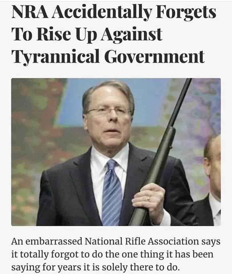 Dear @NRA & @WayneLaPierre,

Take your 'patriot stand against tyranny' bullshit and use it to suck your own d***.

Love,
Ray