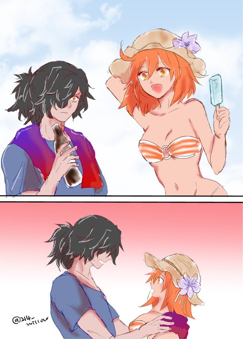 #ひと夏の以ぐだ♀
お題:日焼け
1h+20m
カラーにしたのが敗因 