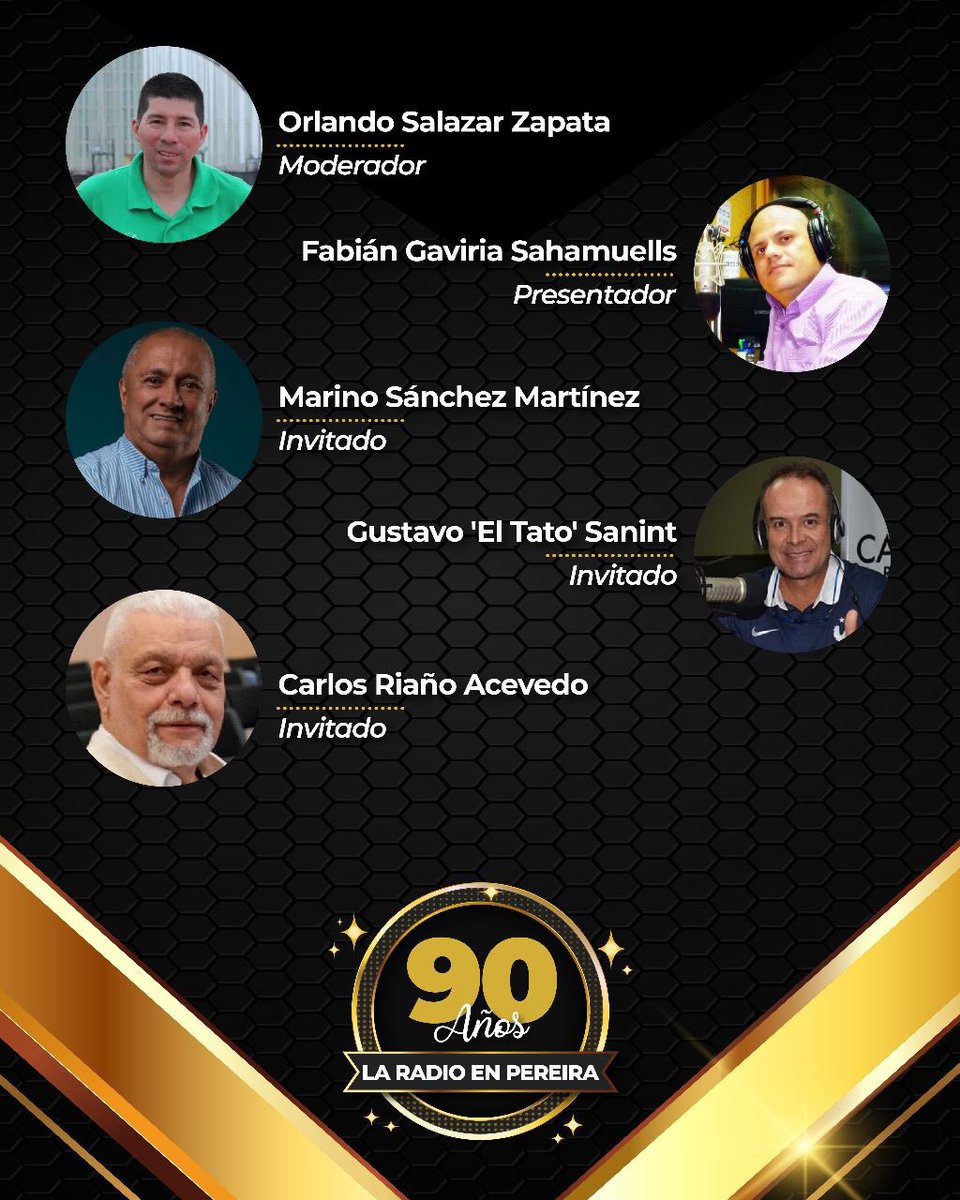 #90AñosDeLaRadioEnPereira. 
Te presentamos los personajes y las voces que han hecho parte de la historia de la #RadioDeportiva en nuestra ciudad.

 ¡Te esperamos! #EntradaLibre 

🗓️ Jueves 3 de agosto 2023
⏰ 6:00 p. m. 
📍Auditorio Cámara de Comercio

#EmisoraCulturalDePereira