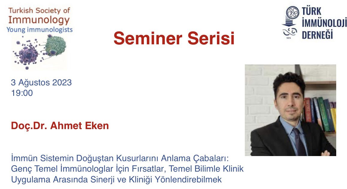 yEFIS Türkiye olarak seminer serimizin ilk konuğu Doç. Dr. Ahmet Eken. Katılımınızı bekliyoruz🔬
Zoom linki: us02web.zoom.us/j/84248179113?…