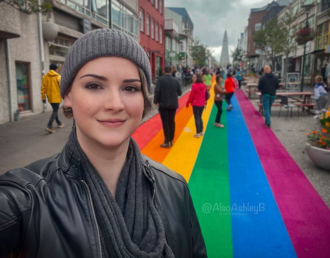 Gremlin Travel Mode Ashley is back and in Reykjavik ?? Still looking femme in my natural mode is my new