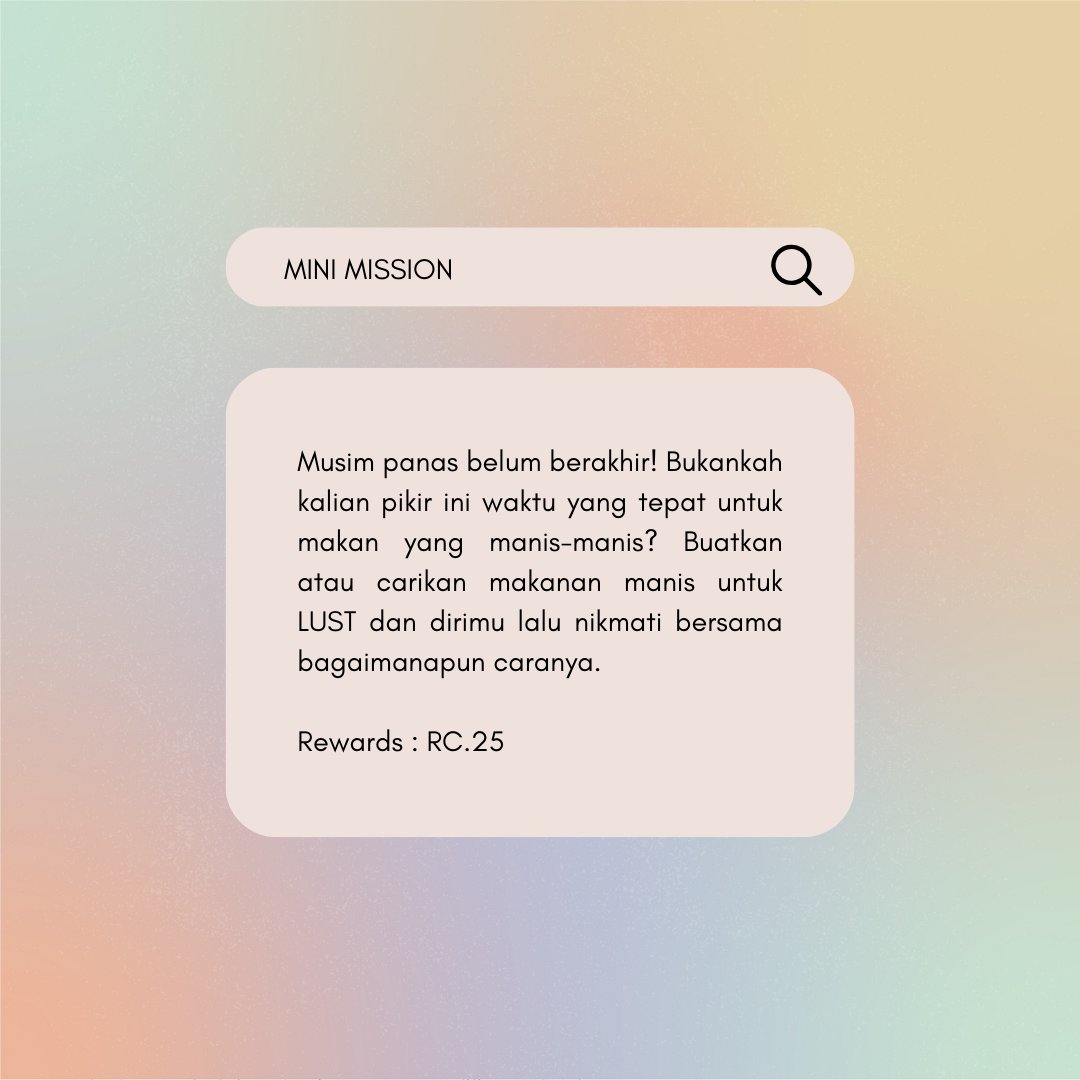 ㅤㅤㅤ
🔔　𝑩𝑬𝑬𝑷 𝑩𝑬𝑬𝑷 !
You have a new notification!

𝗔𝘁𝘁𝗲𝗻𝘁𝗶𝗼𝗻, 𝘀𝗶𝗻𝗻𝗲𝗿𝘀.
Your first mini mission has reached into you. Would you dare to complete them all?
ㅤㅤㅤ