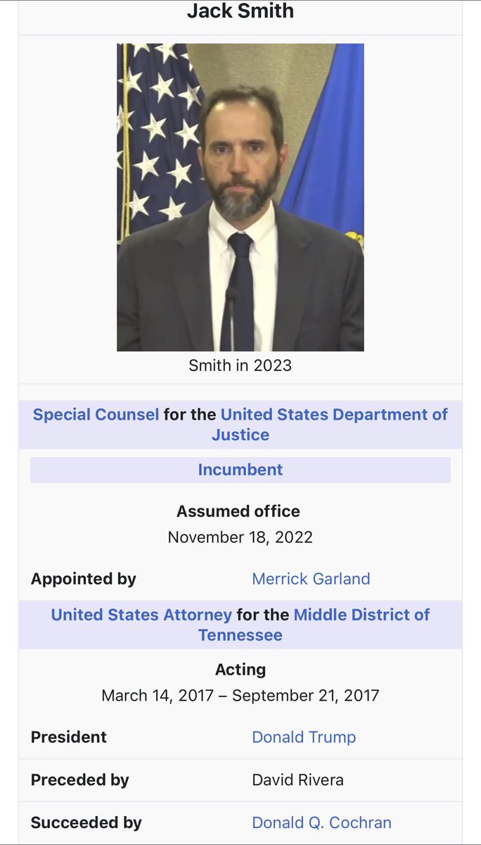 Lol 😂 #Republicans have a lot of negative things to say about #JackSmith. But who appointed him as a United States Attorney in 2017?