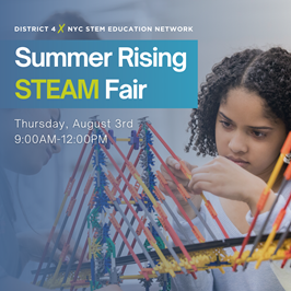 IntrepidMuseum's tweet photo. Ready, set, STEAM! ๐ We're thrilled to be a part of the Summer Rising STEAM Provider Fair on August 3rd. Huge thanks to Community Schools District 4 for believing in the power of STEAM education. #STEMEducationNetwork @nycstemnetwork @expand_school https://t.co/9IKzV3D17A
