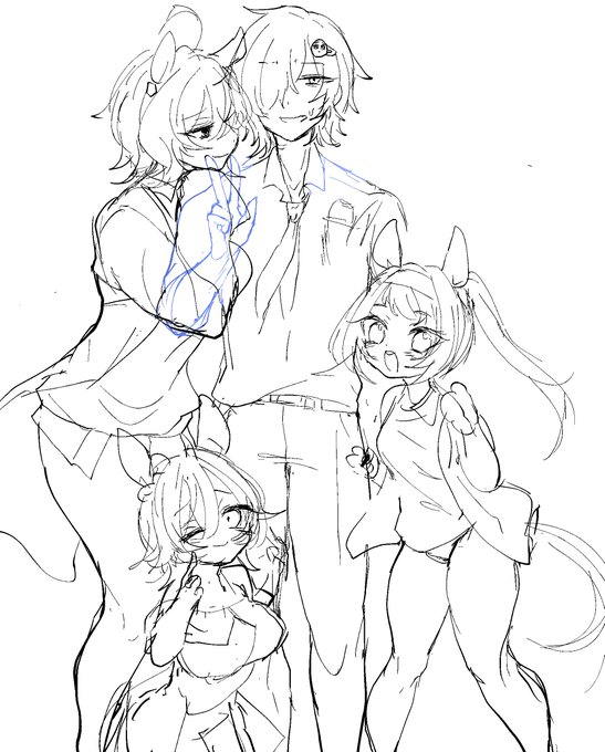 書き終わる気配の無いウマとトレーナーの絵が出てきたので供養 