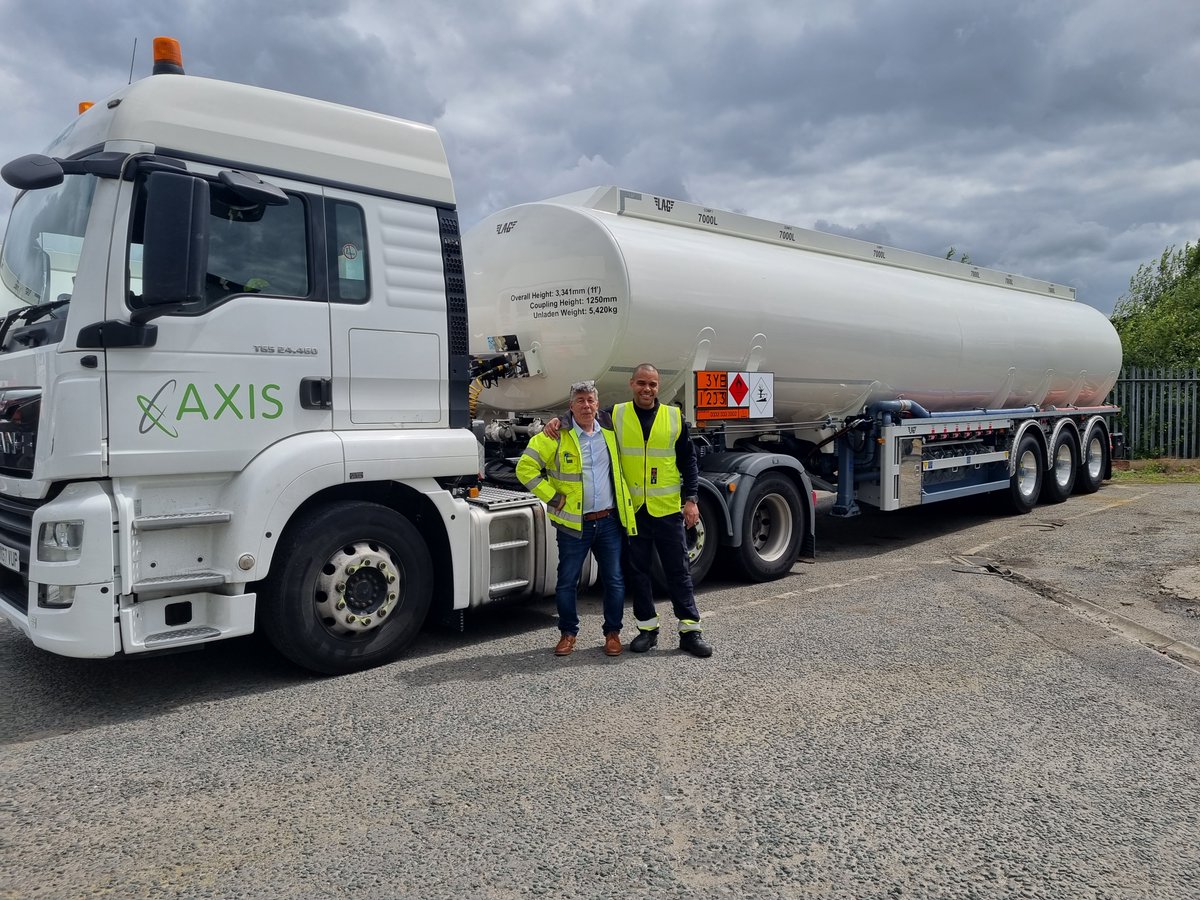 Our #AxisLogistics fleet replacement journey has commenced! Pictured here with our Fleet Manager and Williams Tanker Services, our new road tankers feature the latest equipment to ensure the highest standards of safety during loading, carriage and delivery. #Logistics