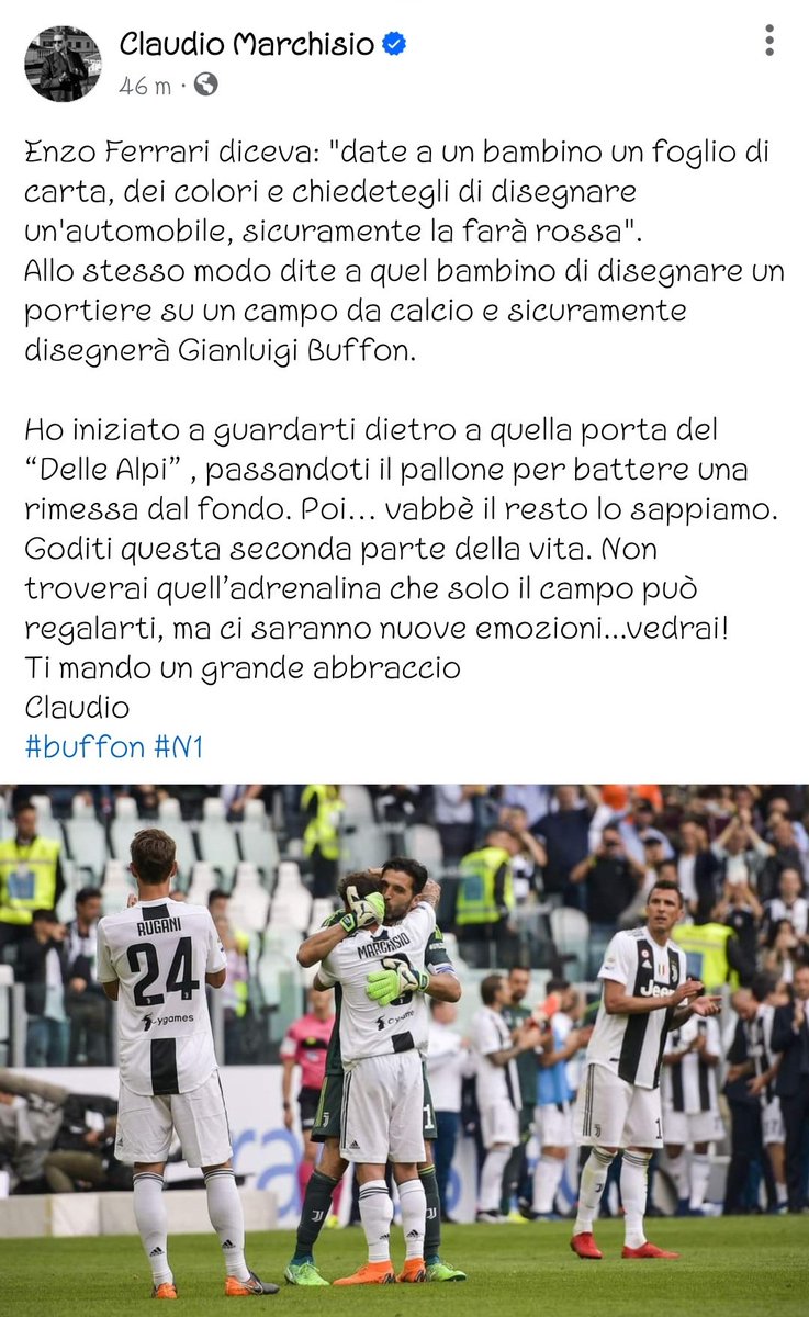 Claudio #Marchisio per #Buffon #N1 
#GrazieGigi #GrazieBuffon