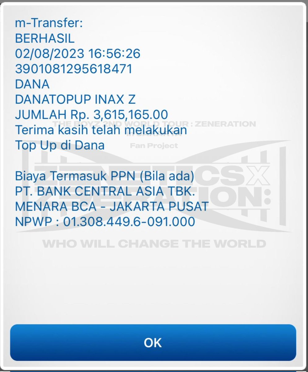 [💌] ALLOCATION 'EXTRA' DONATION OF FAN PROJECT FOR 'THE BOYZ 2ND WORLD TOUR : ZENERATION IN JAKARTA'. 🧬🌌✨

Halo, DEOBITNA (THE B INDONESIA). 📢❤️

Sisa donasi proyek penggemar sejumlah Rp 3.615.165 sudah kami alokasikan seluruhnya kepada <a href="/TBZFUNDS_INA/">THE BOYZ FUNDS 🇮🇩</a> &amp; <a href="/tbzfunds/">THE BOYZ Funds</a> untuk