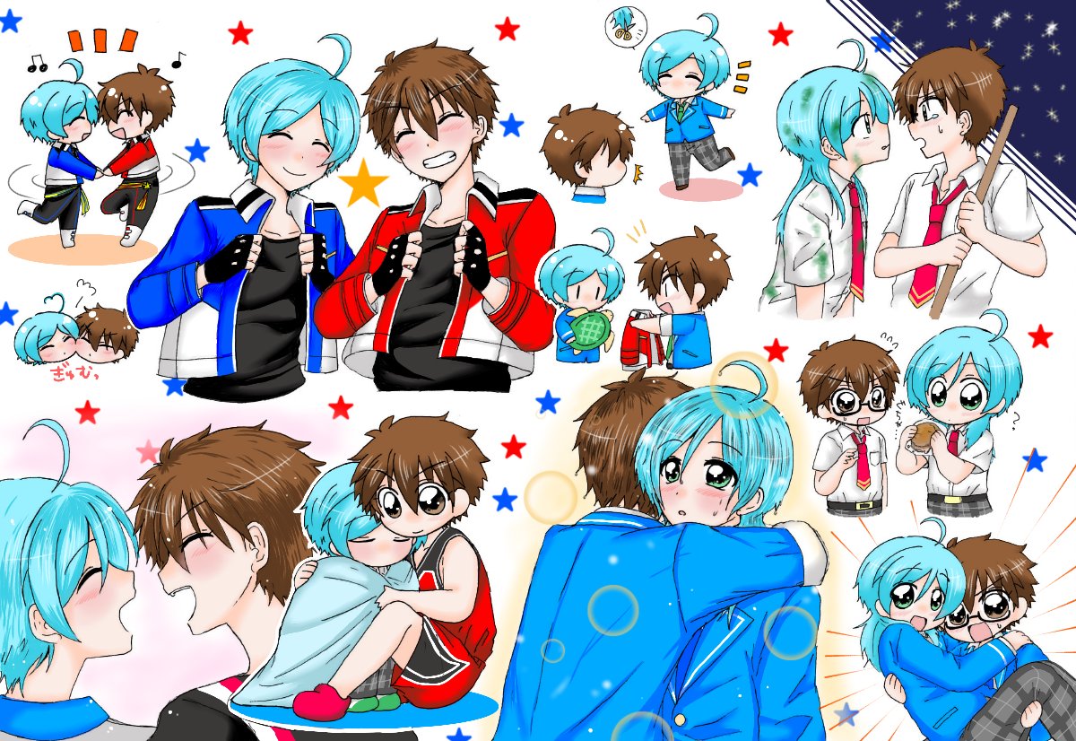 #ひらいて赤ブー あん☀️ぶる🌟ーズ!! 守🔥千🍟×深🌊奏🐟️  千奏オンリー 「ちじょうのあいのかなえかた」の 定期開催をよろしくお願いします ❤️💙  RT集計なのでご協力の程お願い致します!🙇‍♀️(画像は再掲です)