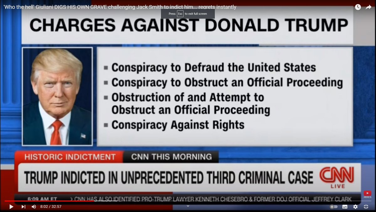 TimGluckman's tweet image. 1234/x #Trump indicted: POTUS45's best defence &amp;amp; his 6 #coconspirators = '#FirstAmendment / FA should protect our right to crit. US govt. etc'. BUT on @CNN, legal journo @eliehonig states:  FA does #NOT #protect #fraud &amp;amp; #actions taken but only speech youtube.com/watch?v=dXX9cr…