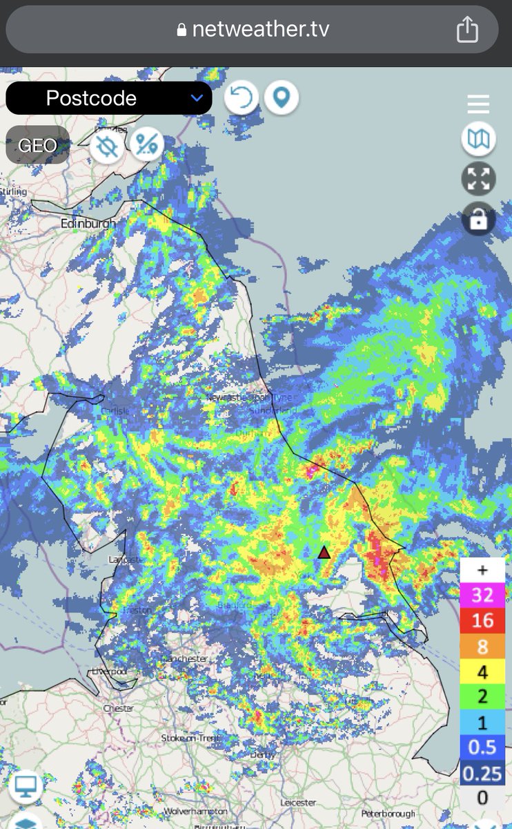 northyorkswx's tweet photo. Bloody Nora almost on 2 inches of rain at Gilling East for the 3pm update. @Netweather radar shows there’s plenty more rain to come this afternoon and evening. #soggy #byeck https://t.co/2WPslp4Kas