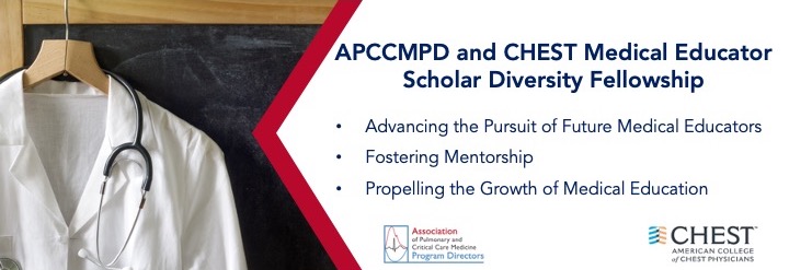 We're now accepting applications for our joint APCCMPD and <a href="/accpchest/">CHEST</a> #MedEd scholar diversity fellowship!

Fellow-in-Training applications due 11/1!

🔗tinyurl.com/bddfm4zh
#PCCM #PCCMedEd