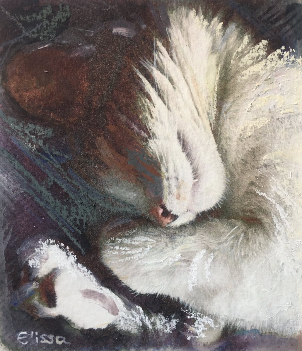 elissamilsome's tweet photo. Snuggling in a warm spot… very sensible with all this rain coming down!
Chalk and ink on 300gsm paper
#CatPortrait #AllAboutCats #Chill
https://t.co/otQSeif8Ee https://t.co/Q1ZZ457XGJ