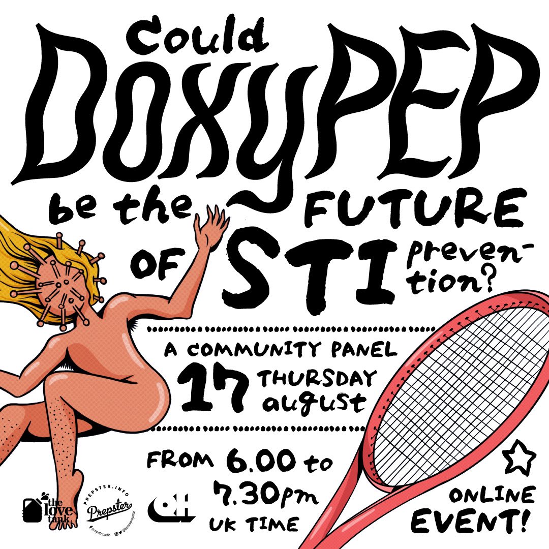Could DoxyPEP be the future of STI prevention?  📣 Join our online community panel with clinicians, researchers, DoxyPEP users, and activists. ▶️ Thurs 17 Aug 2023 6pm (UK time) ▶️ Join via our YouTube channel - youtube.com/@thelovetank22…