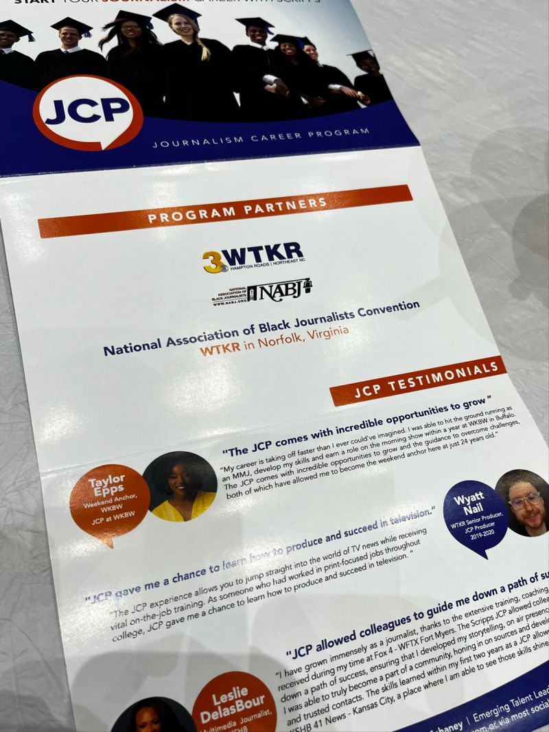 To all students (and faculty) at #NABJ23, come to the <a href="/EWScrippsCo/">The E.W. Scripps Co.</a> booth to learn more about our exclusive Journalism Career Program at <a href="/WTKR3/">WTKR News 3</a> in Virginia!

Please join us for an information breakfast tomorrow (Thurs) morning 8am. RSVP to me!