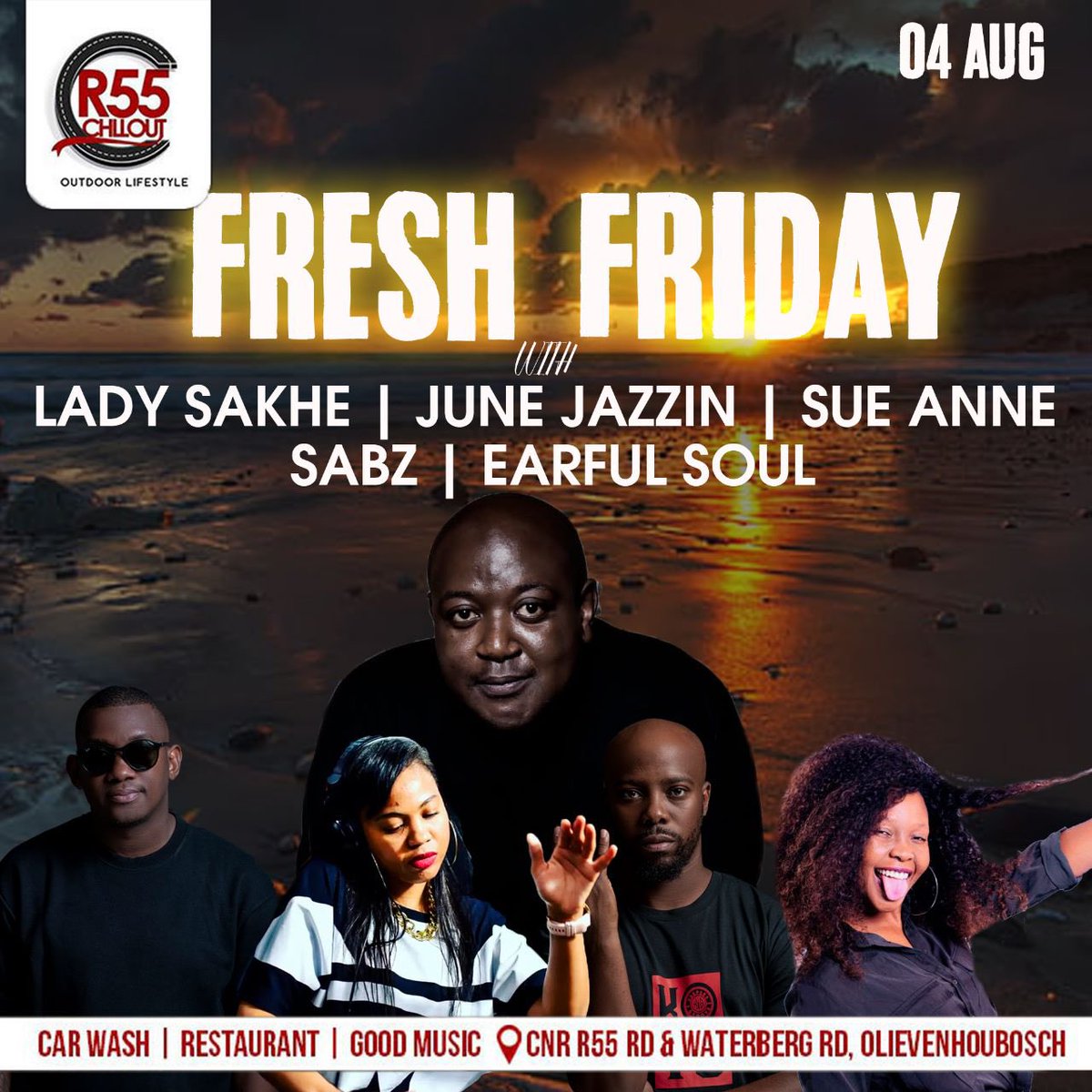 LadySakhe's tweet photo. 04 Aug ‘23 - #FreshFriday at @r55_chillout
With @JuneJazzin @DjSabz_SA @EarfulSoul @sueanne_louw !
#Hareyeng 🚀🚀 https://t.co/Pgb04bKYet