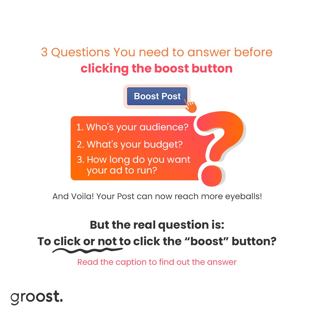groostdigital's tweet image. Discover how to reach more audiences on Facebook &amp;amp; Instagram using the #BoostButton in our #GroostAcademy video. But for real growth and better ROI, leverage the #MetaAdManager. Learn more @groostacademy. 📈 #FacebookAdvertising #SocialMediaMarketing