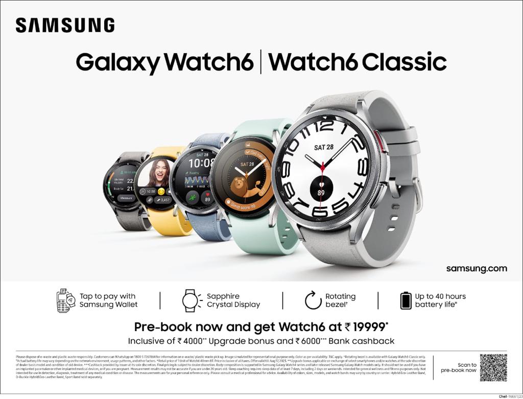 TechSciGuy1's tweet photo. এন্ড্রয়েডের সেরা ওয়াচ এসে গেল।
Watch 6 pre-book starts at INR 19,999*
No Cost EMI starts from ₹ 1532.04/ month.
A big, circular view on your wrist
Galaxy watch 6 comes with the rotating bezel.
#galaxywatch6 #Samsung #TechSciGuy https://t.co/PJqekfnbEg