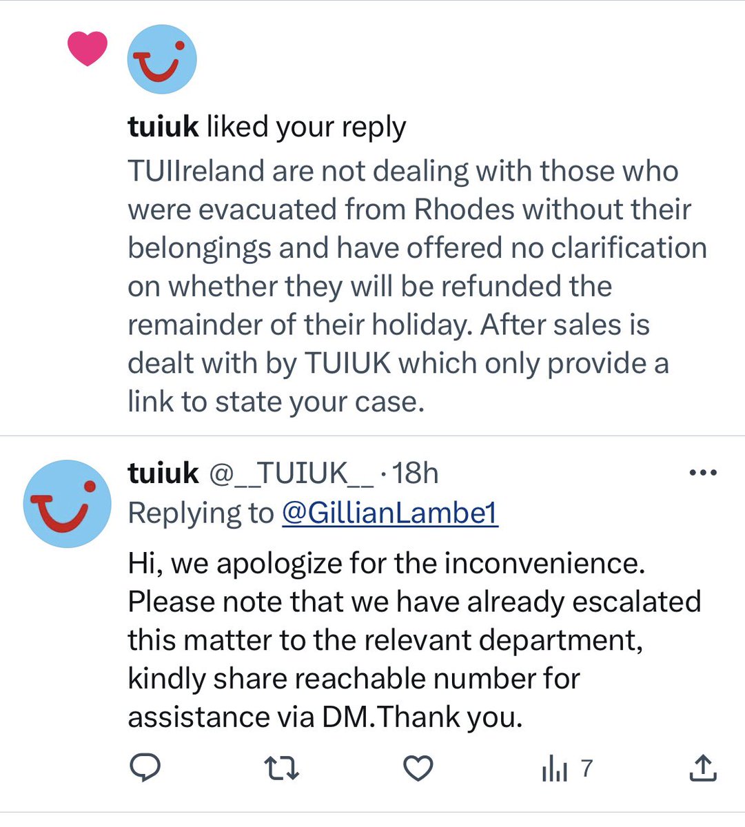 GillianLambe1's tweet photo. @TUIIreland @TUIGroup Have a look at the TUI accounts below I believe the account with  @_TUIUK_ after it to be fake. https://t.co/pa1fNuWZC5
