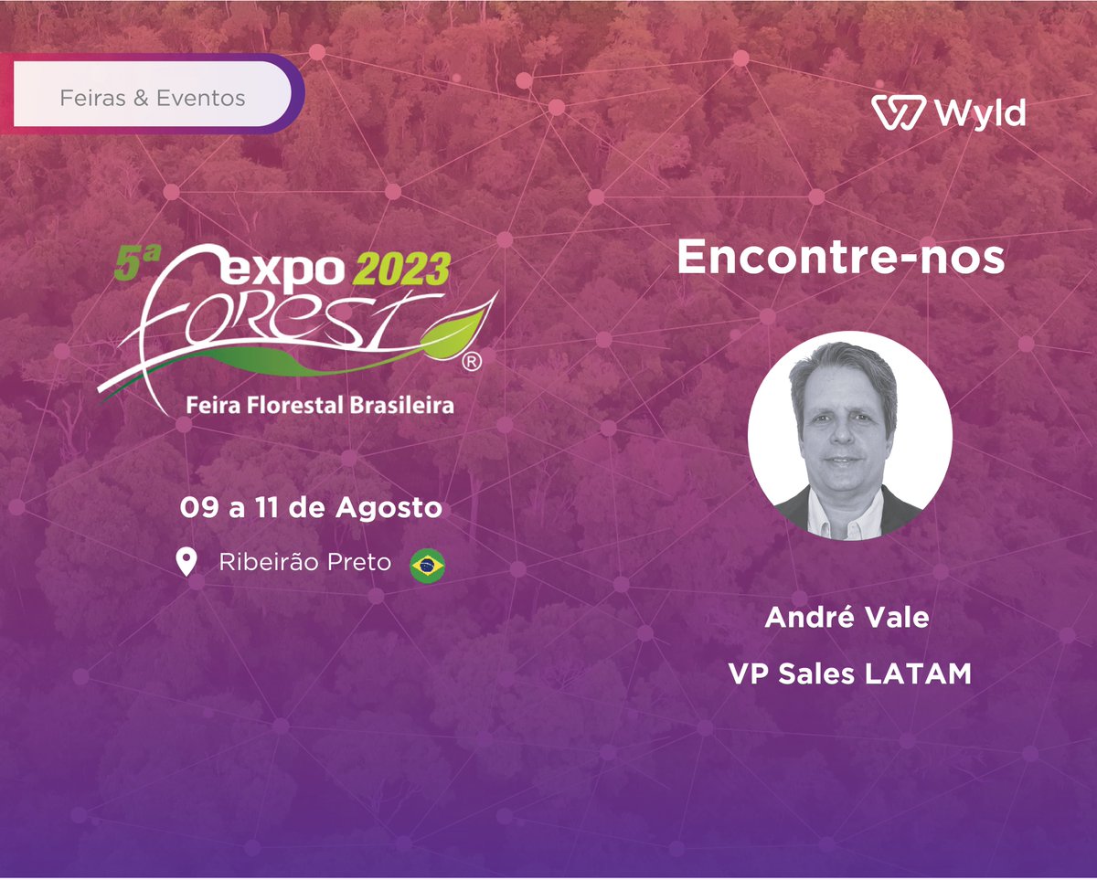 WyldNetworks's tweet photo. Encontre nosso VP de Vendas, Andre Vale, na ExpoForest 2023. 🛰️🌳
André estará disponível a parceiros e clientes, para discutir como nossa solução de conectividade IoT via satélite aumenta a eficiência e reduz custos no setor florestal.
#ExpoForest https://t.co/jQFaWmGsms