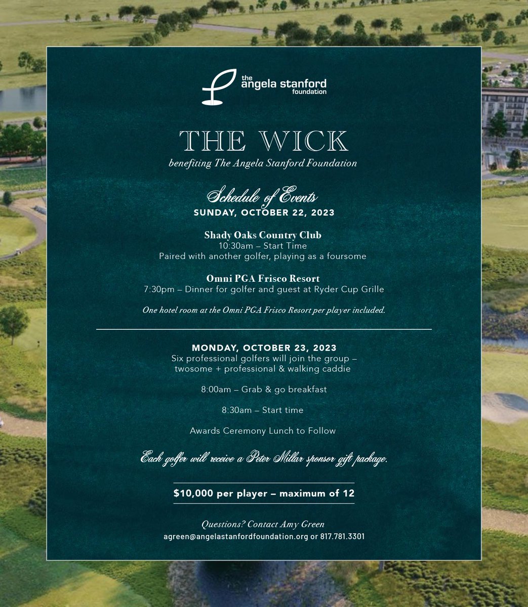 4ASFoundation's tweet image. 🏌️‍♂️ Exciting news! There are still a few spots available for The Wick, a 2-day golf event benefiting the @4ASFoundation . Don't miss your chance to play at the prestigious @ShadyOaksGolf and the new Omni PGA Frisco Resort. Register now by visiting rb.gy/pgh76!
