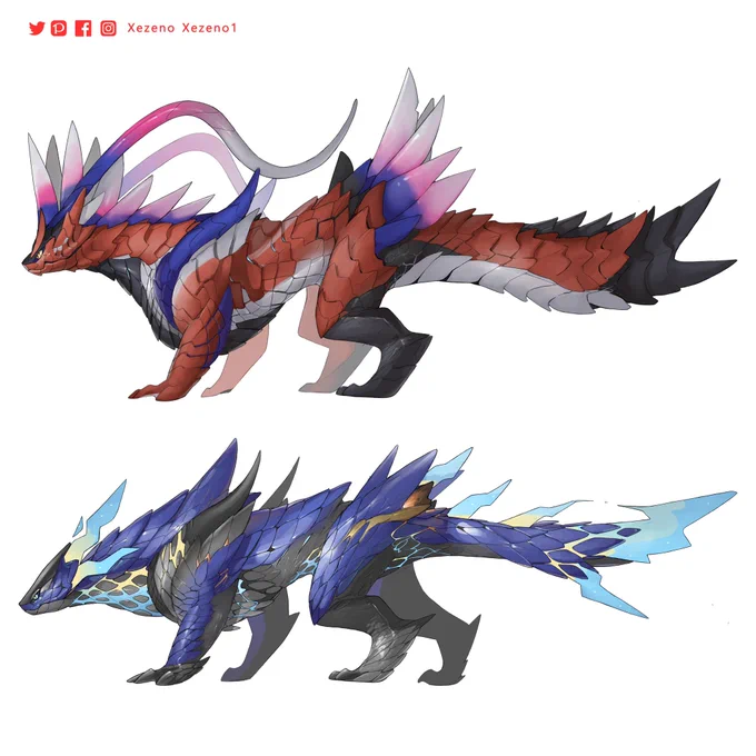 Koraidon Miraidon but Monster Hunter