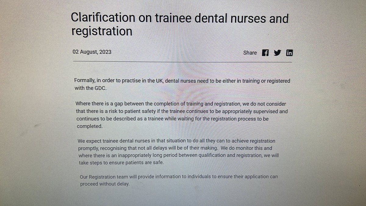 caitswest's tweet photo. @ruarikeir @GDC_UK @TheBDA @EddieCrouch @ChrisGroomb @SBDNuk @LordTobySays The GDC have released this today on their website https://t.co/vbBPhC8Kui