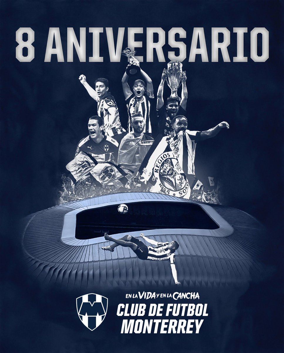 ¡Hoy nuestro Estadio BBVA cumple 8 años!🏟️

Celebramos a nuestra Casa Rayada por ser un recinto que alberga espectáculos deportivos y musicales de primer nivel, y porque muy pronto será sede mundialista.🏆🌎

¡Gracias, Afición, por hacerlo latir en cada visita!💙🤍