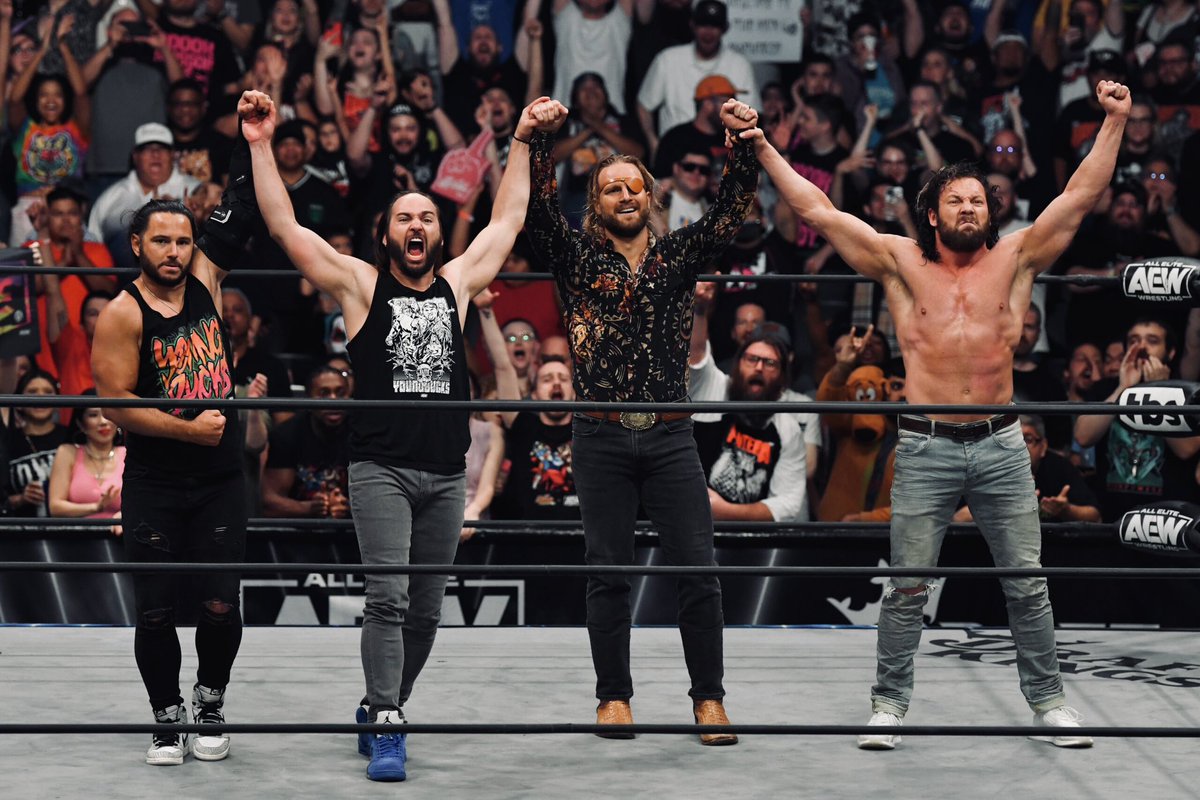 BRWrestling's tweet photo. Still Elite.
Kenny Omega, The Young Bucks and Hangman Page renewed their contracts and have signed multi-year deals with @AEW https://t.co/KfxaJxW028