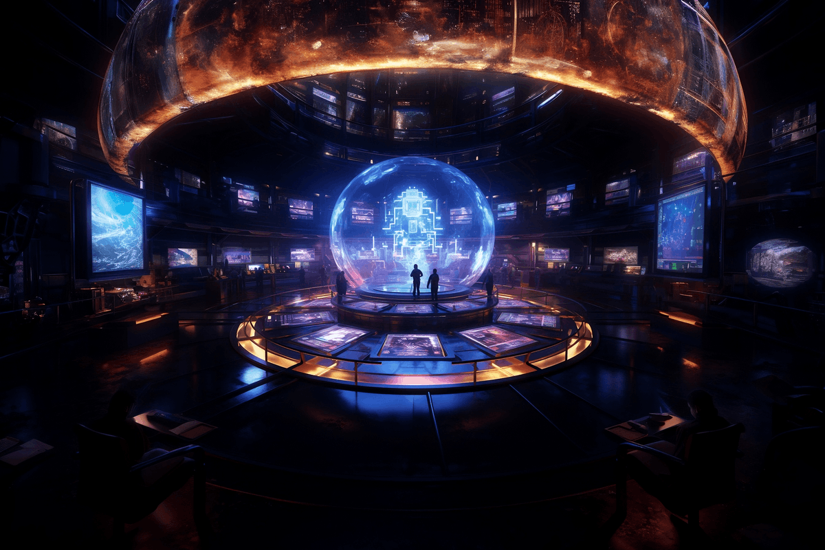 PromptDrops's tweet photo. Imagining a future Open-Source Ai Blockchain Collective Content Verification Command Center.

What does it look like to you? Reply your Version!

#GenAi #Prompts #MidJourney #PromptDrops https://t.co/uIBzoCscBk