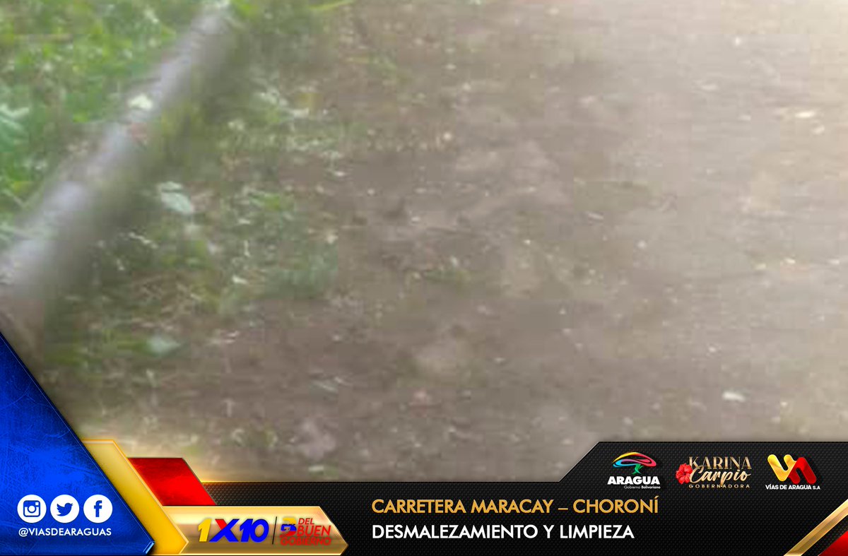 🚧📸 Avanzamos con la misión de la Gdora. <a href="/Soykarinacarpio/">Karina Carpio</a> de mantenimiento vial con el desmalezamiento y limpieza en los 50 Kilómetros de la carretera #Maracay #Choroní
#AraguaReverdece
#GoogleCensuraAlPueblo
<a href="/NicolasMaduro/">Nicolás Maduro</a> <a href="/dcabellor/">Diosdado Cabello R</a> <a href="/VTVcanal8/">VTV CANAL 8</a> <a href="/99Punto5/">Aragüeña 99.5 FM</a> <a href="/Mobraspublicas/">Min. Obras Públicas</a>