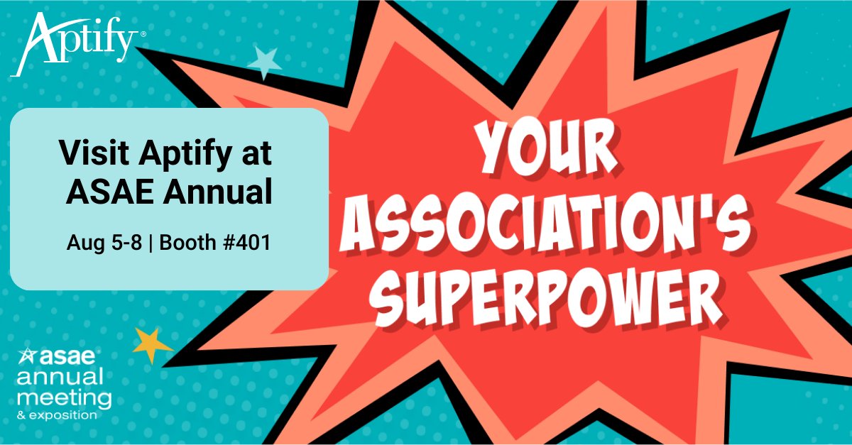 Come visit us! Stop by the Aptify booth #401 to meet with the team, pick up some swag, and learn what’s new with Aptify. Schedule ahead of time here: hubs.la/Q01ZGN2z0 

#associationleaders #membershipsoftware #ASAE23