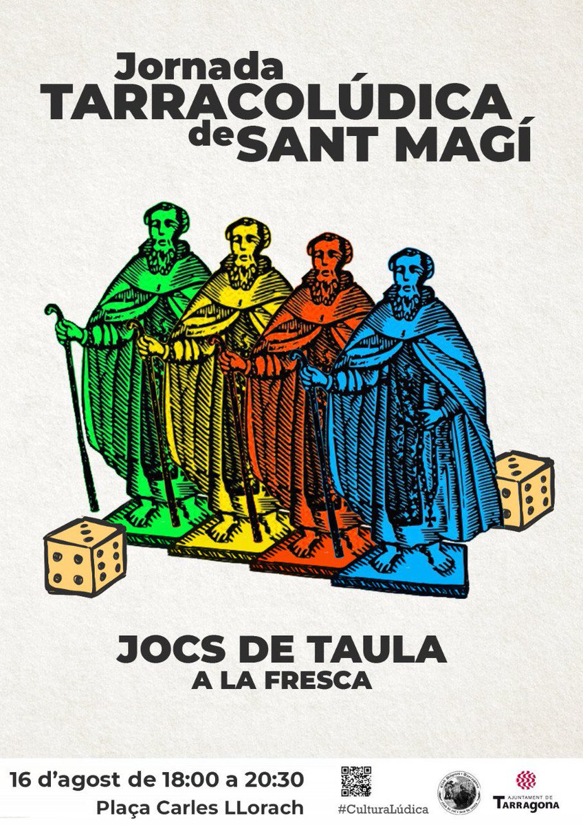 ClubDiogenesTar's tweet photo. Ha arribat ja Agost i, amb ell, una de les nostres tradicionals Tarracolúdiques, la de Sant Magí! El dia 16 vine a la plaça a jugar amb nosaltres! #culturalúdica #ocitarragona #ocicultural #tgncultura #clubdiogenestarragona#jocsdetaula #juegosdemesa #boardgames #jeuxdesociete https://t.co/ixiR64GOJd