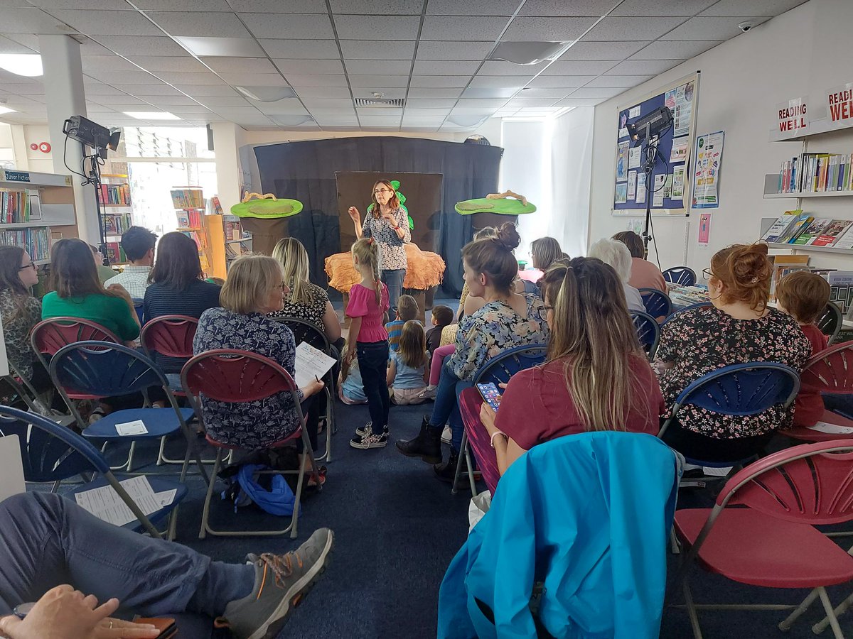 CreativArtsEast's tweet photo. WOAH! Today was the first show of ours and @NorfolkLibs Rekindle shows!📚🔥Kicking off with @garlic_theatre Snug and Grub Catch a Bug at Fakenham Library with a fabulous sold out audience!
There are two more chances to meet Snug and Grub this summer with us🔽
#RekindleLibraries https://t.co/13tMO6DUGP