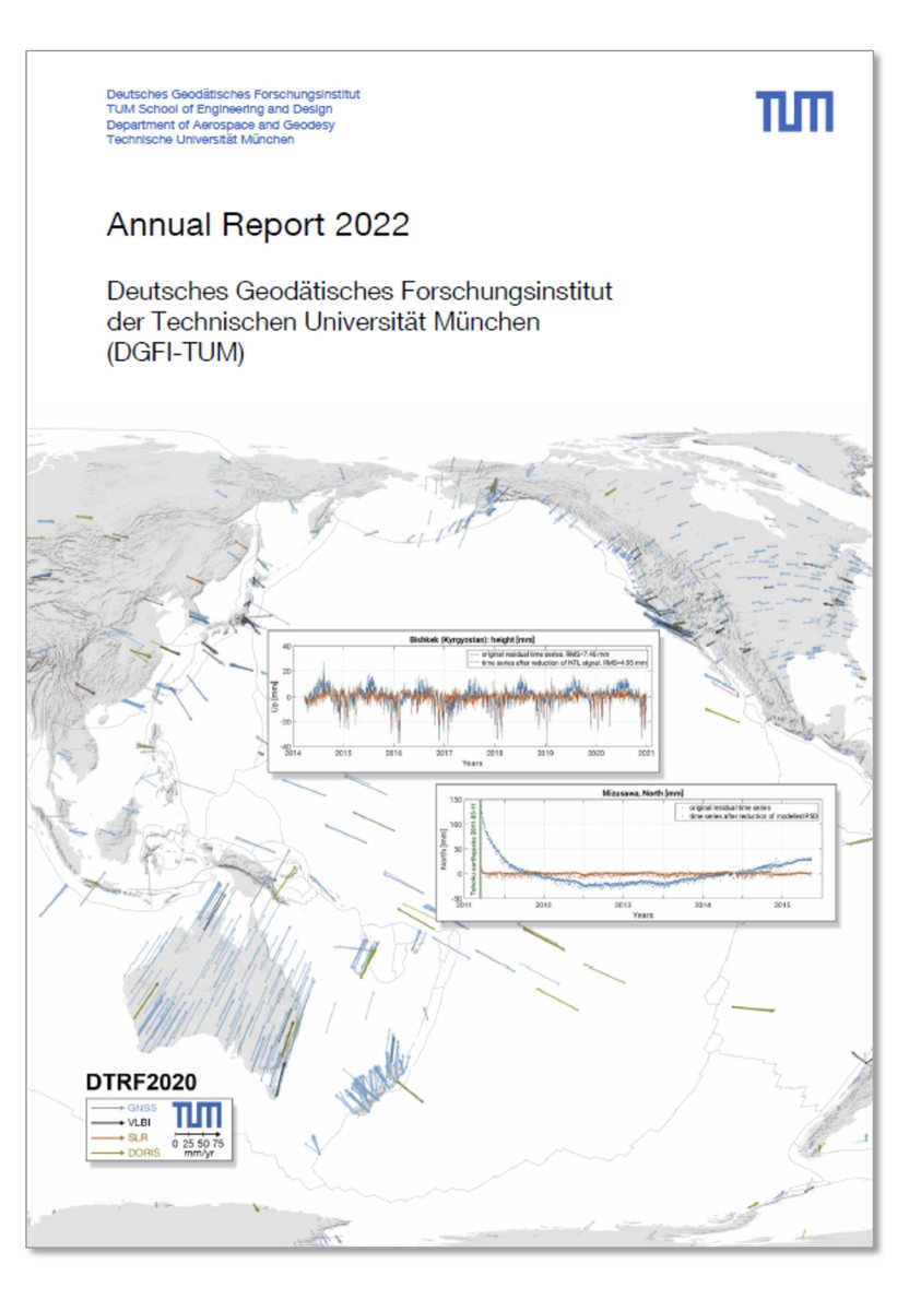 The latest Annual Report of <a href="/DgfiTum/">DGFI-TUM</a> has been published. Read the review of our research activities in 2022 on #SpaceGeodesy, #ReferenceFrames, Satellite #Altimetry and Atmosphere/#SpaceWeather here: mediatum.ub.tum.de/doc/1716115/17…