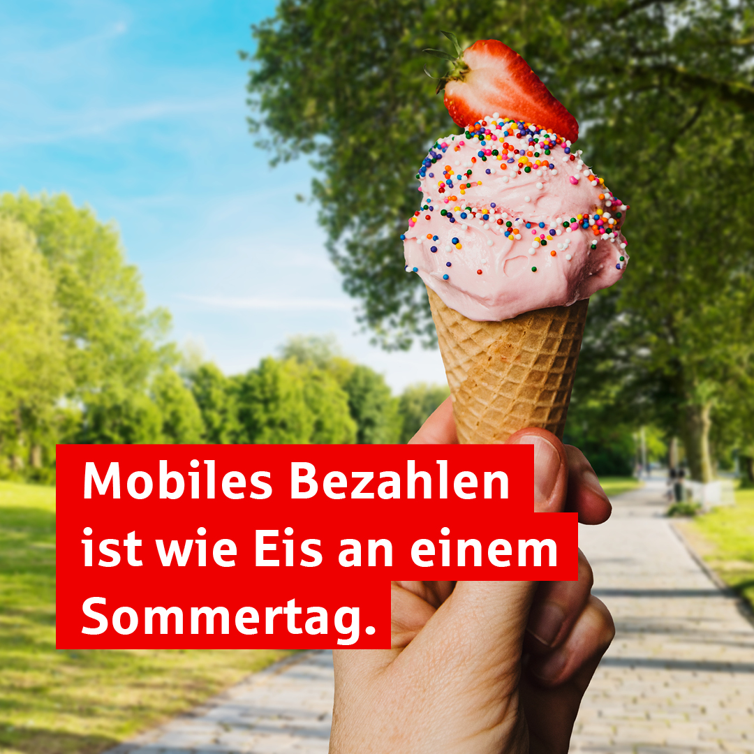 Erfrischend einfach 🍦und genau das, was ihr jetzt braucht: Mobiles Bezahlen macht das Leben ein kleines bisschen besser. ☀ Mehr Infos unter 👉 fcld.ly/bv6di6p 👈 #easybezahlen #mobilbezahlen #sparkasse #mobilesbezahlen